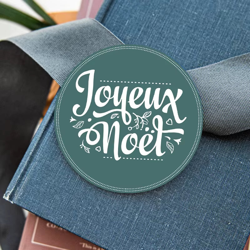 Merry Christmas French Joyeux Noel Gift Sealing Stickers Self-Adhesive Stickers New Year Xmas Christmas Party Decor Labels