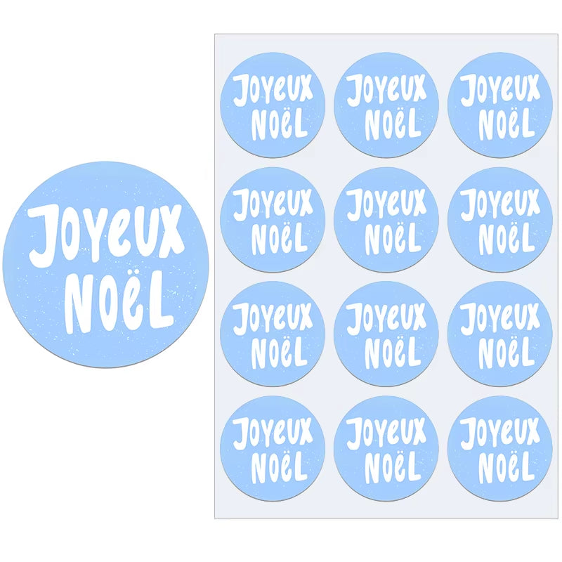 Merry Christmas French Joyeux Noel Gift Sealing Stickers Self-Adhesive Stickers New Year Xmas Christmas Party Decor Labels